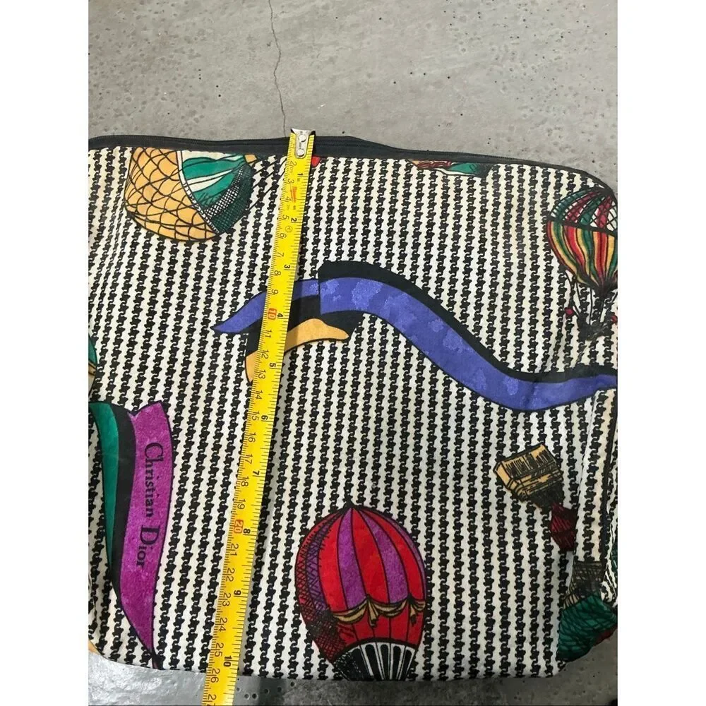 Christian Dior Vintage Air Balloon Printed Cosmetic Bag Bundle | Black and White